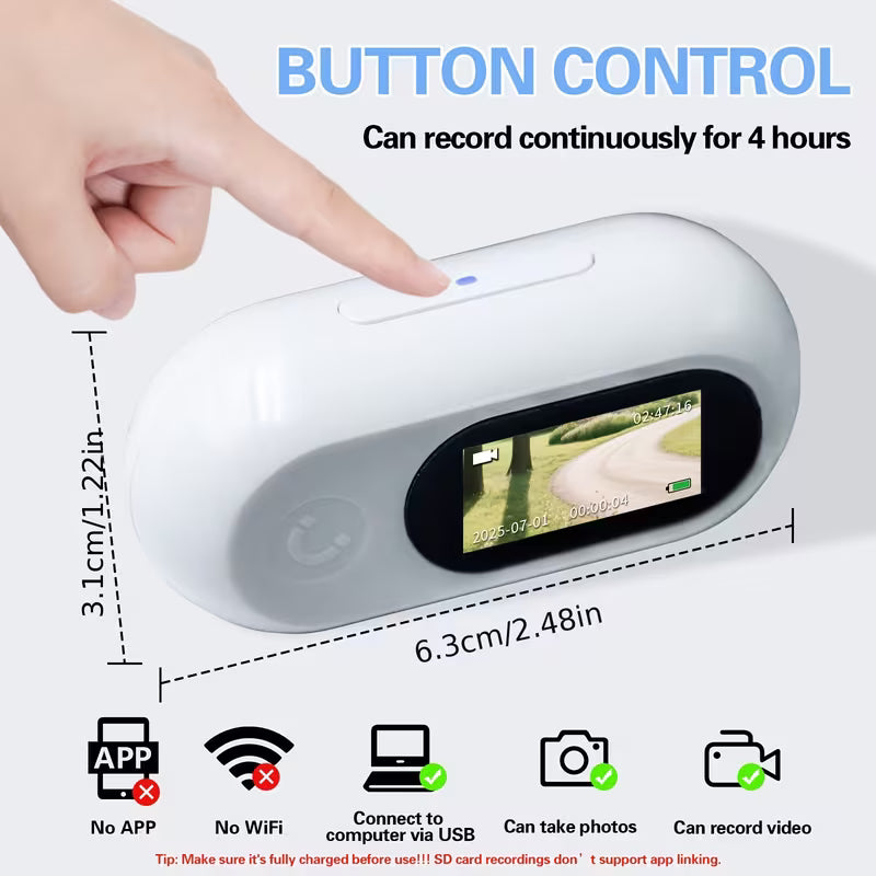 HD 1080P Cat Collar Camera - Wireless Mini Video Recorder for Pet Adventure Tracking