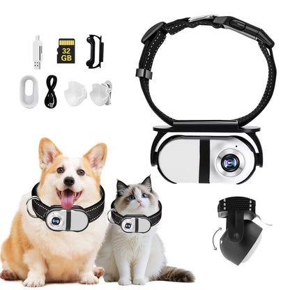 HD 1080P Cat Collar Camera - Wireless Mini Video Recorder for Pet Adventure Tracking