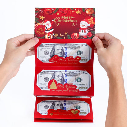 2025 Christmas Santa Claus Dollar Diy 6 Card Slot Red Envelope