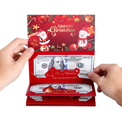2025 Christmas Santa Claus Dollar Diy 6 Card Slot Red Envelope