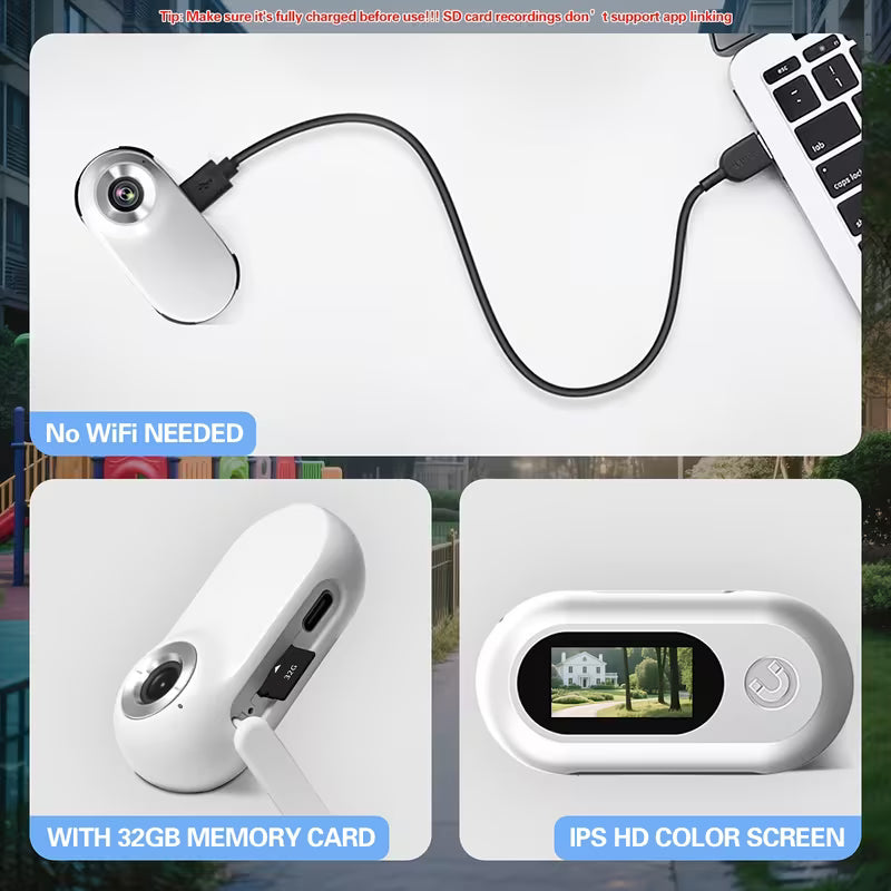 HD 1080P Cat Collar Camera - Wireless Mini Video Recorder for Pet Adventure Tracking