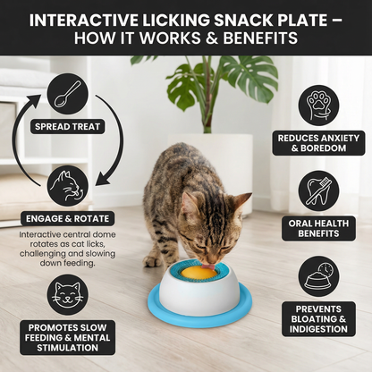 Interactive Licking Snack Plate – Slow Feeder for Cats